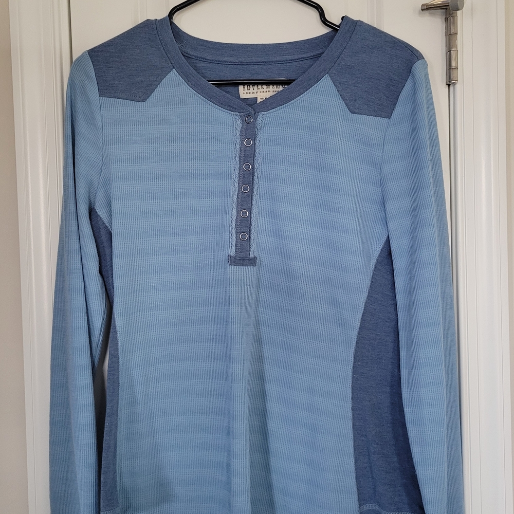 Idyllwind Denim Blue Henley Top